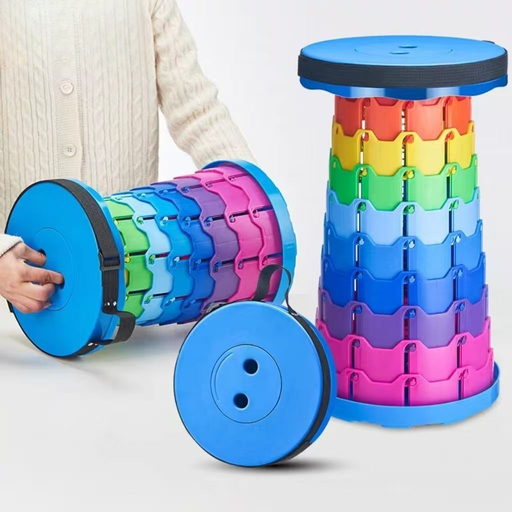Outdoor Furniture Designer - Rainbow Telescopic Camping Stool Portable Thickened
