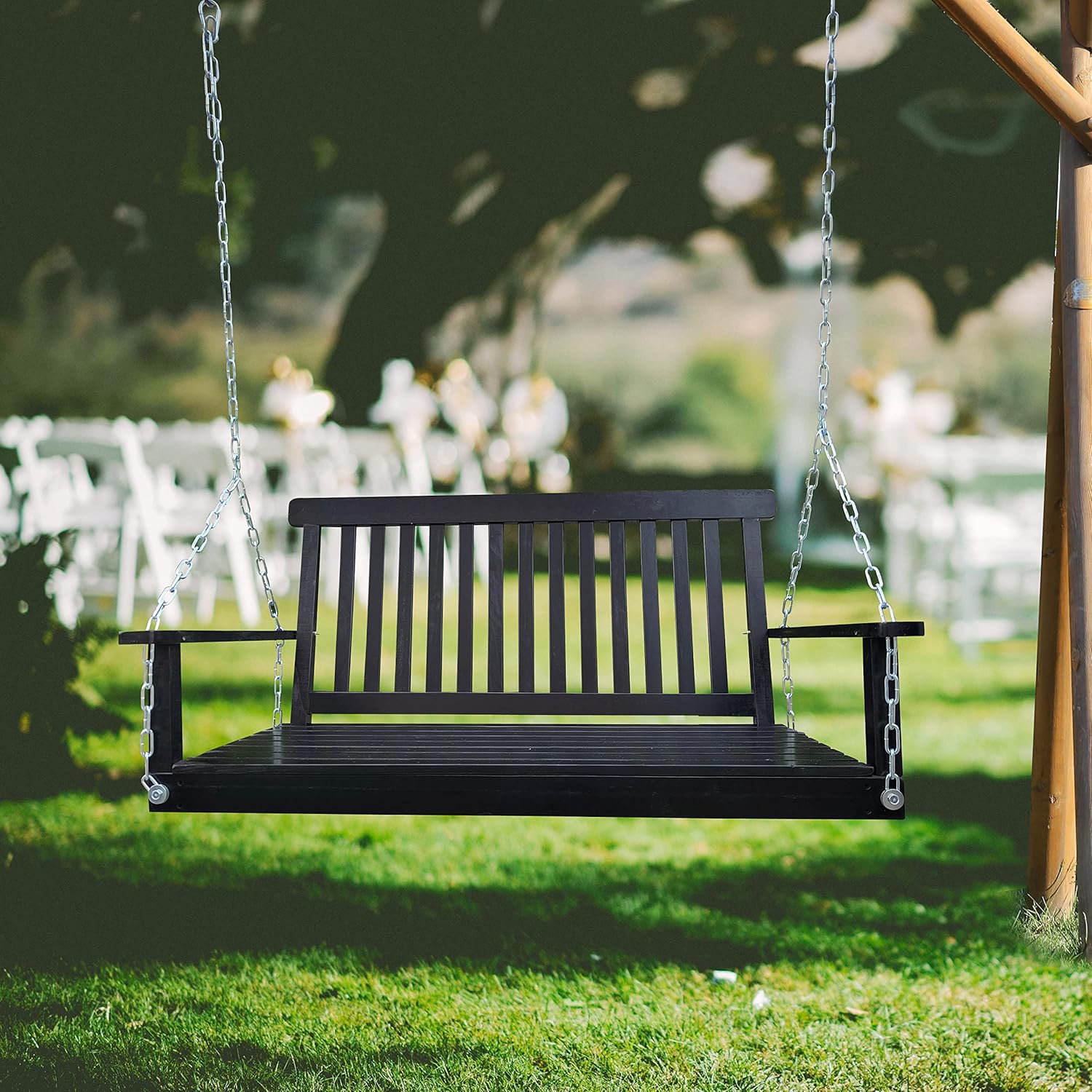 Outdoor Furniture Bench - Heavy Duty 880LBS Wooden Porch Swing