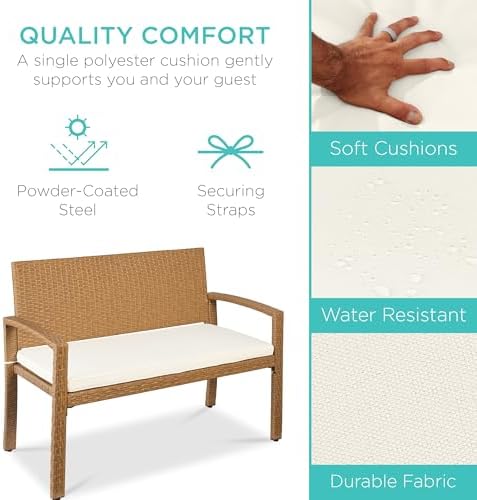 Outdoor Bench 2-Person Wicker  - đánh giá và giá Outdoor Furniture Bench