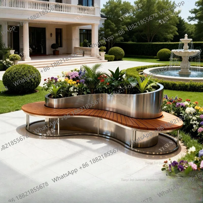 D80 Stainless Steel Flower Box - đánh giá và giá Outdoor Furniture Bench