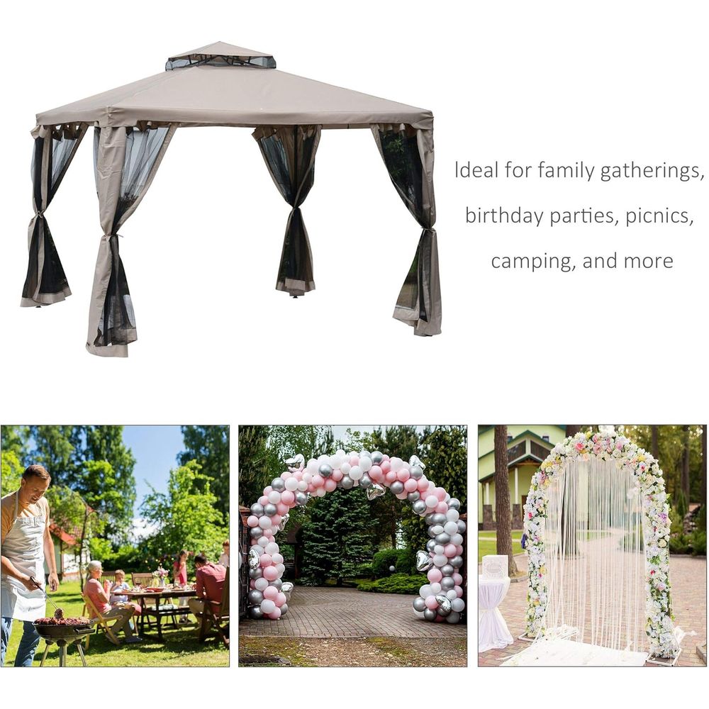 9.6' x 9.6' Patio Gazebo, Outd - đánh giá và giá Outdoor Furniture Sofa