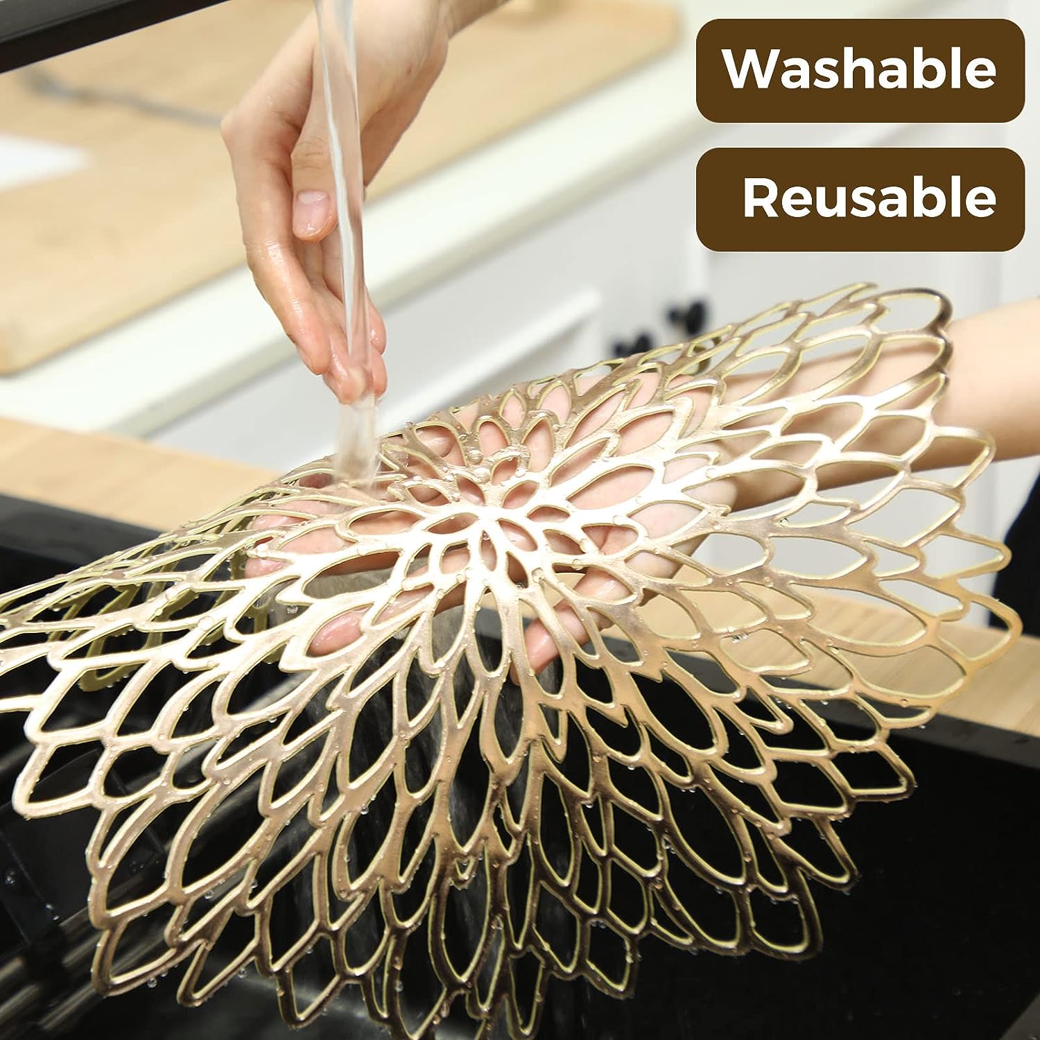Set of 4 Metallic Placemats Se - đánh giá và giá Outdoor Furniture Designer